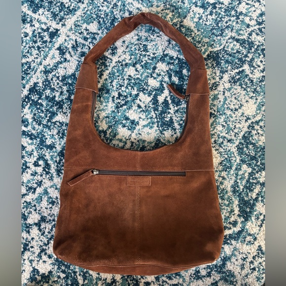 Chocolate brown suede big slouchy hobo shoulder bag - Picture 10 of 11
